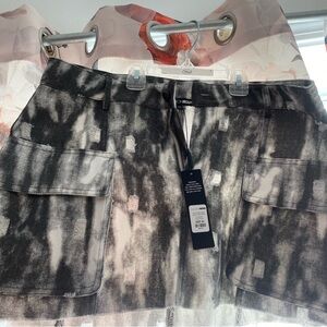 Fashion Nova Black and Gray High Low Skirt